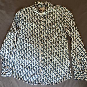 J.Crew Seahorse Print Button Up Shirt